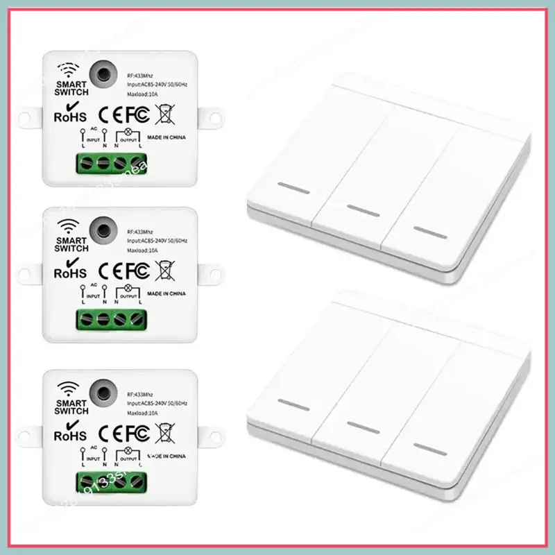 

N94R 433Mhz Smart Wireless Switch RF Self-Powered Push Button Wall Panels Remote Controller Light Switch Wall Switch