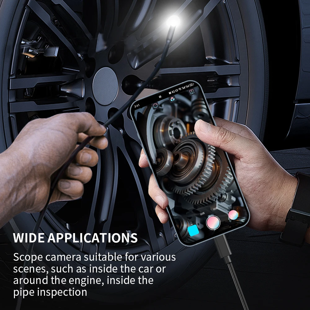 7MM TYPE-C Android Endoscope Camera IP67 Waterproof 6 LED Adjustable Borescope Mini Camera with 6 LEDs