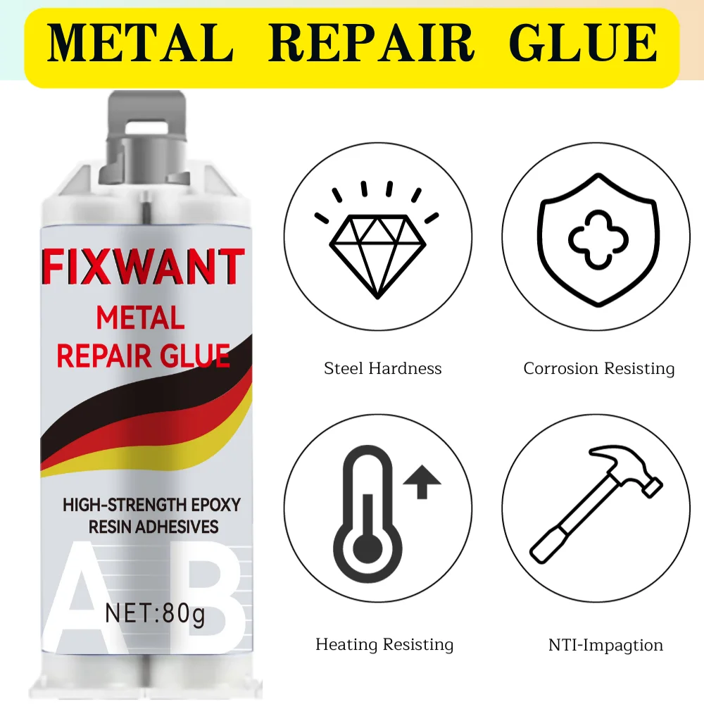 FIXWANT Metal Casting Repair Glue Metal Mutual Bonding Copper Aluminum Alloy Zinc Alloy Electroplated Gold Iron Stainless Steel