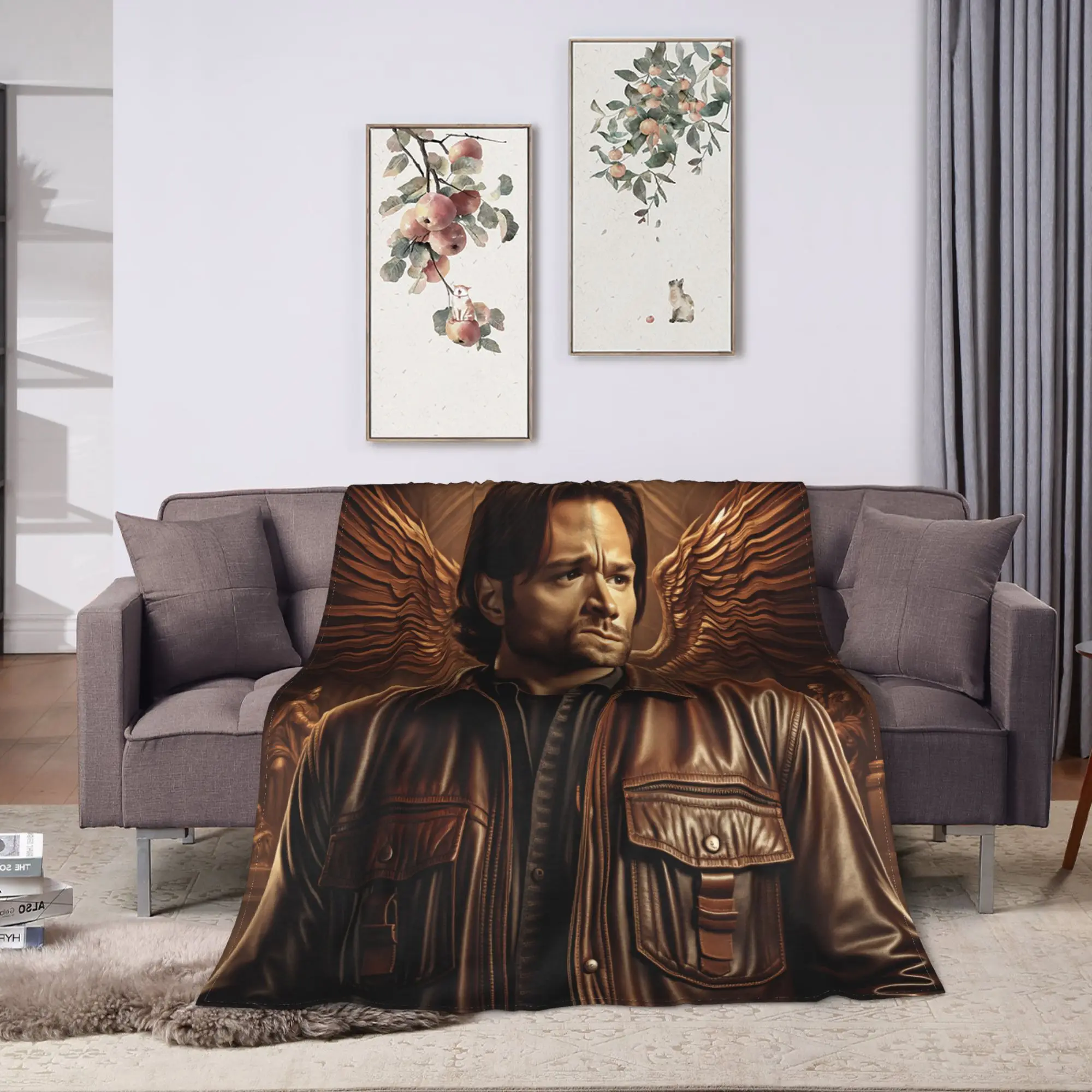 Sam Winchester Supernatural Blanket  Travel Flannel Throw Blanket For Home Decor Warm Soft Custom DIY Bedspread Gift Idea