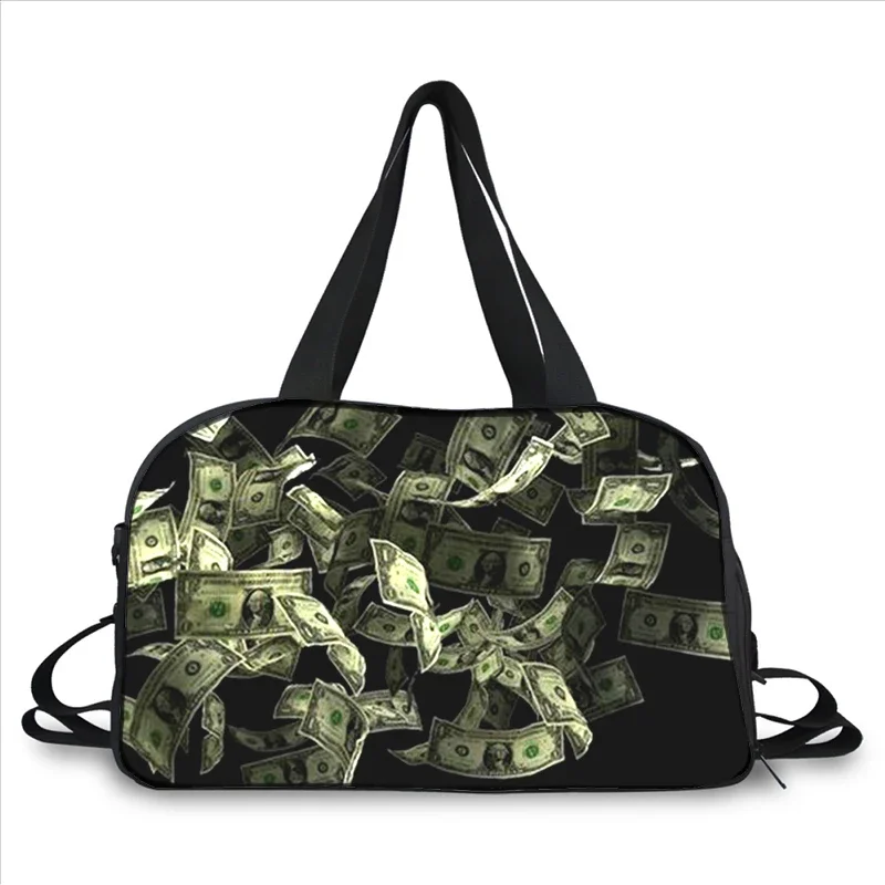 USD dollar money 3D printing fashion trend portable large capacity multi function messenger bag travel bag