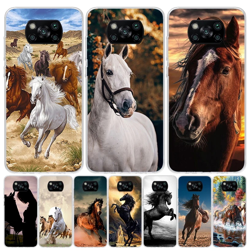 Horse Great Beauty Galloping Phone Case For Xiaomi Poco X6 X5 X4 X3 Nfc F6 F5 Pro F4 Gt F3 F2 F1 M5S M4 M3 Art Customized Coque