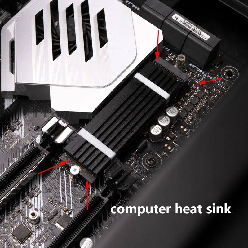 Desktop Computer Case M.2 SSD Solid State Drive Cooling Set Silicone Sheet Is Widely Compatible With Motherboard Heat Sinks