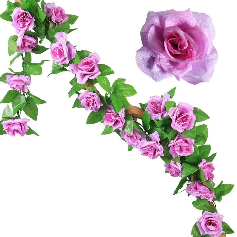 1/2 Stück Künstliche Rosenblumen-Girlande 2,3M Kunstblumen für Heim-Dekoration Garten Wand Hochzeitsdekoration Außenbereich Bogen-Ornament – Detail 12