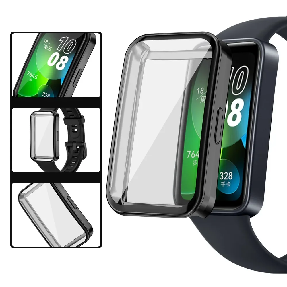 Soft Silicone Strap Case for Huawei Band 8 9 Accessories Replacement Bracelet Screen Protector Wristband for Huawei Watch Band8