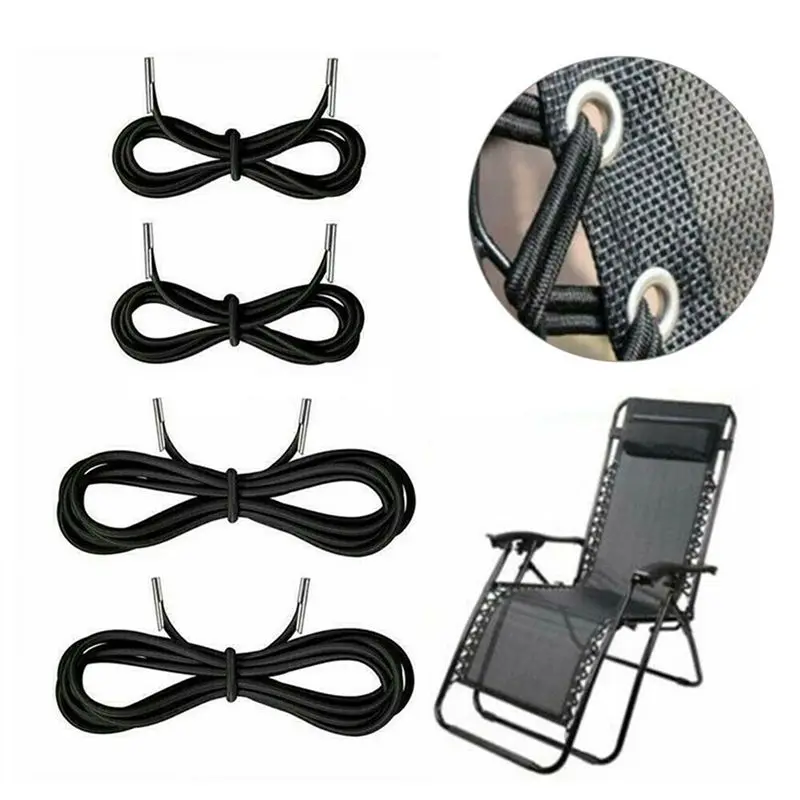 AA10RR 8Pcs Elastic Camping Multistrand Dichotomanthes Rope Sun Loungers Fixing for Recliners Chair Repair Rope Cord Kit