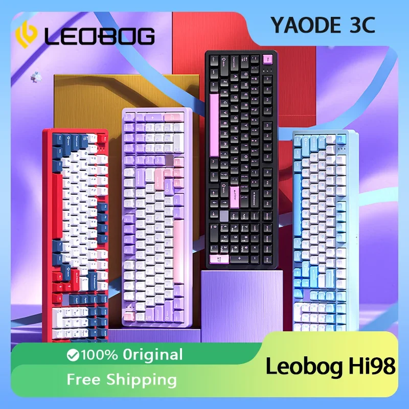 

Leobog Hi98 Mechanical Keyboard Wired 2.4g Aluminium Alloy Hot Swap PBT Keycap Customized Keyboard Rgb Gasket for Gamer Office