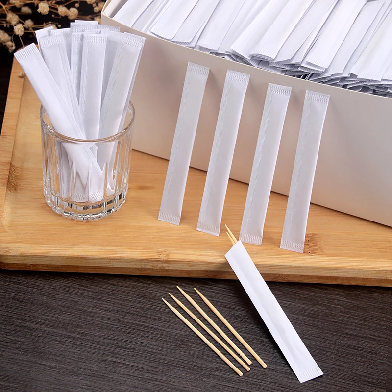 Wholesale 2000PCs Toothpicks Restaurant Hotel Disposable Bamboo Toothpick Individual Packing Fruit Tooth Picks Sticks 1000Packs