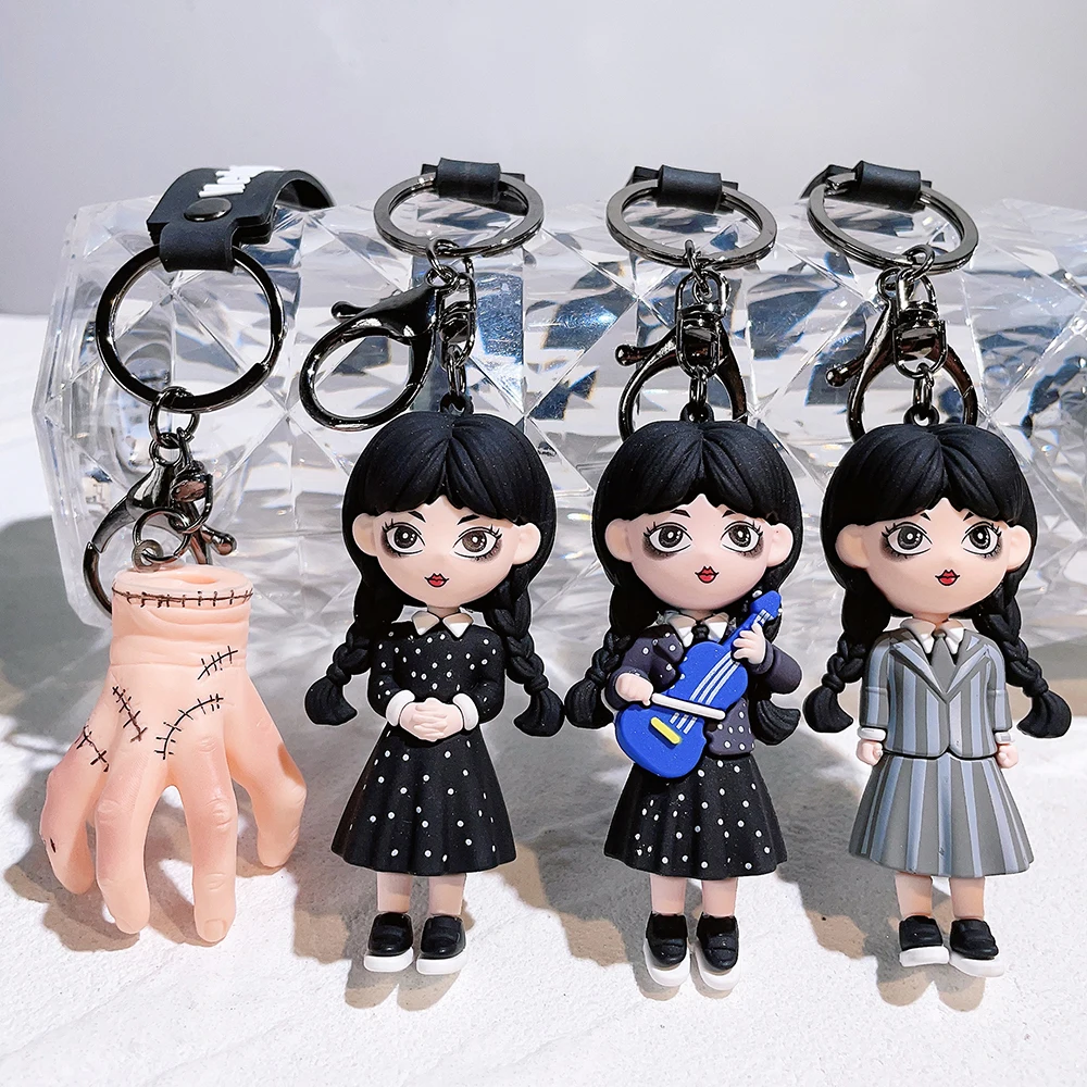 

Wednesday Addams Keyring Addams Family Figure Doll Pendant Keychain Cartoon Key Accessories Ornaments Keychains Bag Pendant Gift