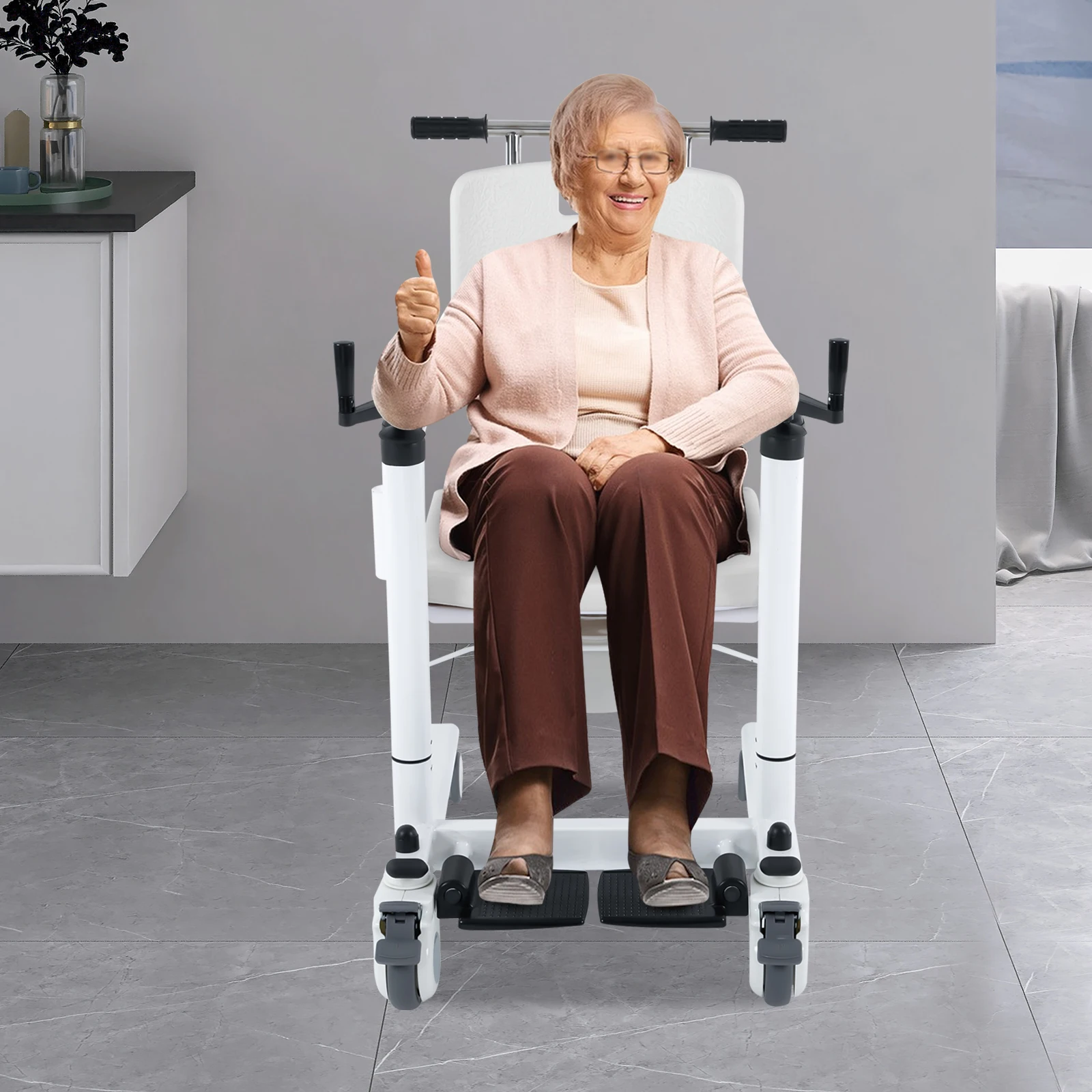 Patient Lift Transfer Wheelchair, Patient Transfer Chair, Lift Wheelchair for Home