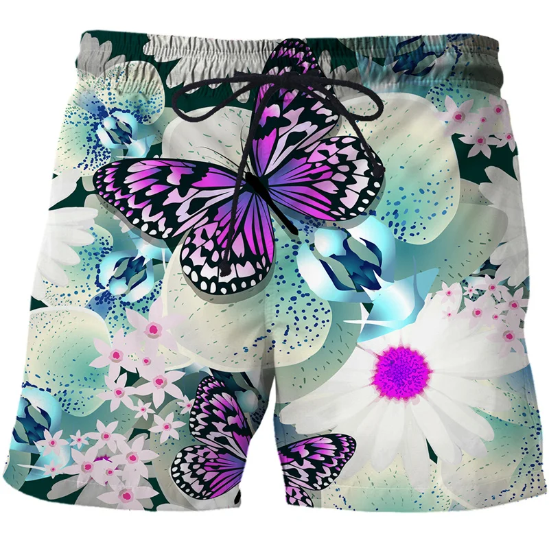 Abstract Butterfly Graphic Beach Shorts Pants Men 3D Print Surf Board Shorts Summer Hawaii Swimsuit Swim Trunks Cool Ice Shorts