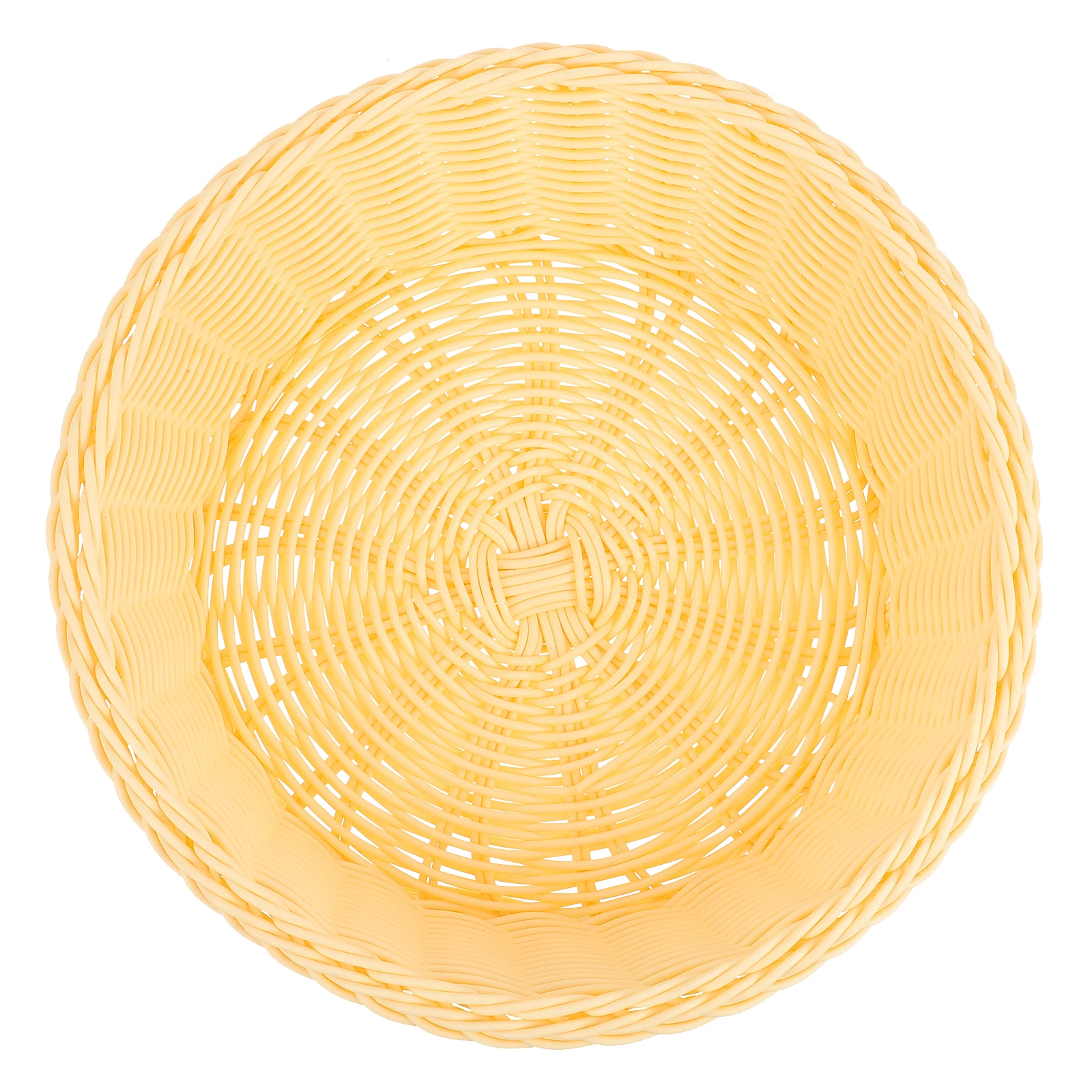 

Fruit Basket Plastic Storage Container Woven Bread Baskets Kitchen Pantry Organizer Imitated Rattan Bin Bright Bakery