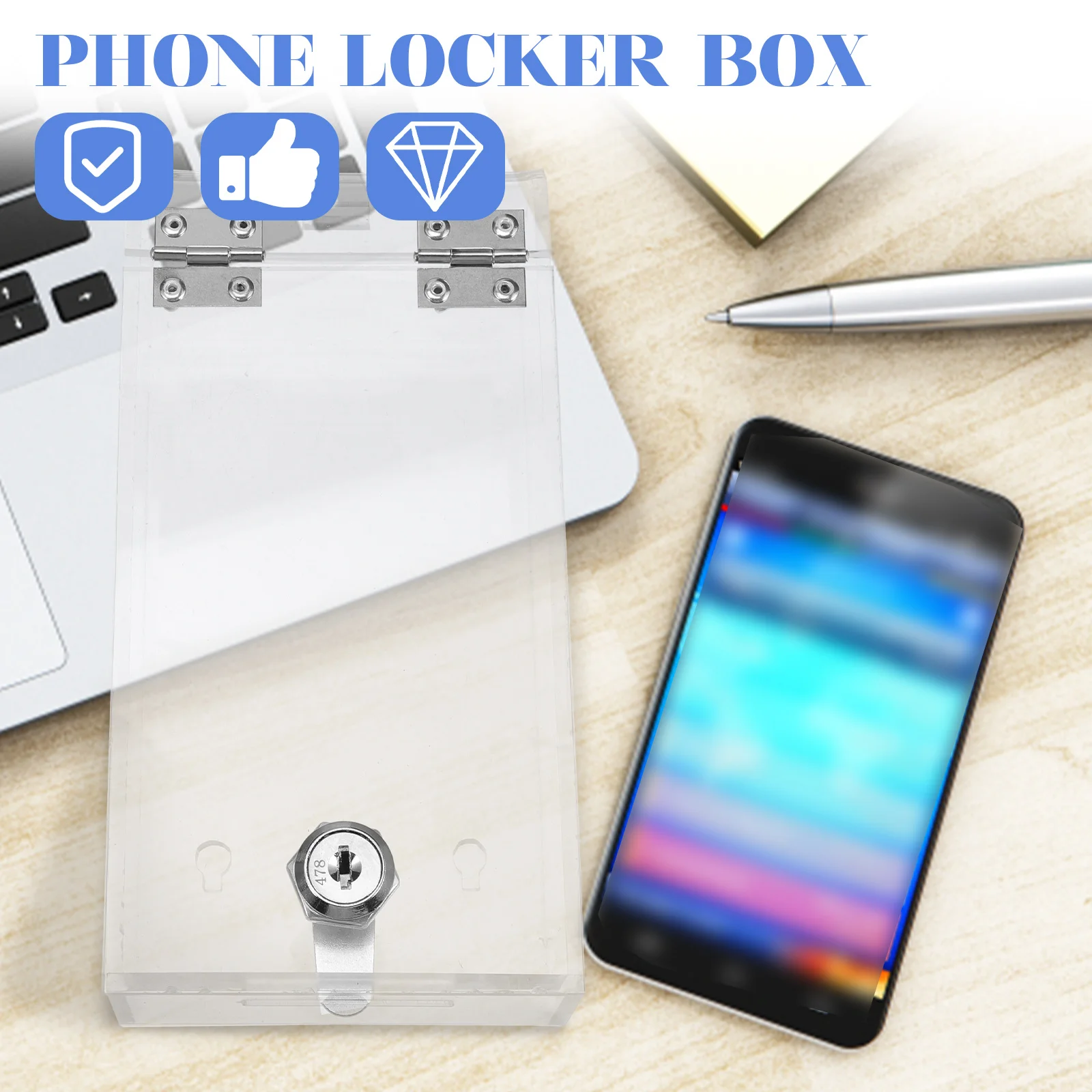 The Call Mobile Phone Storage Box Key Ring Electronic Locker Donation Boxes for Charity Transparent Student