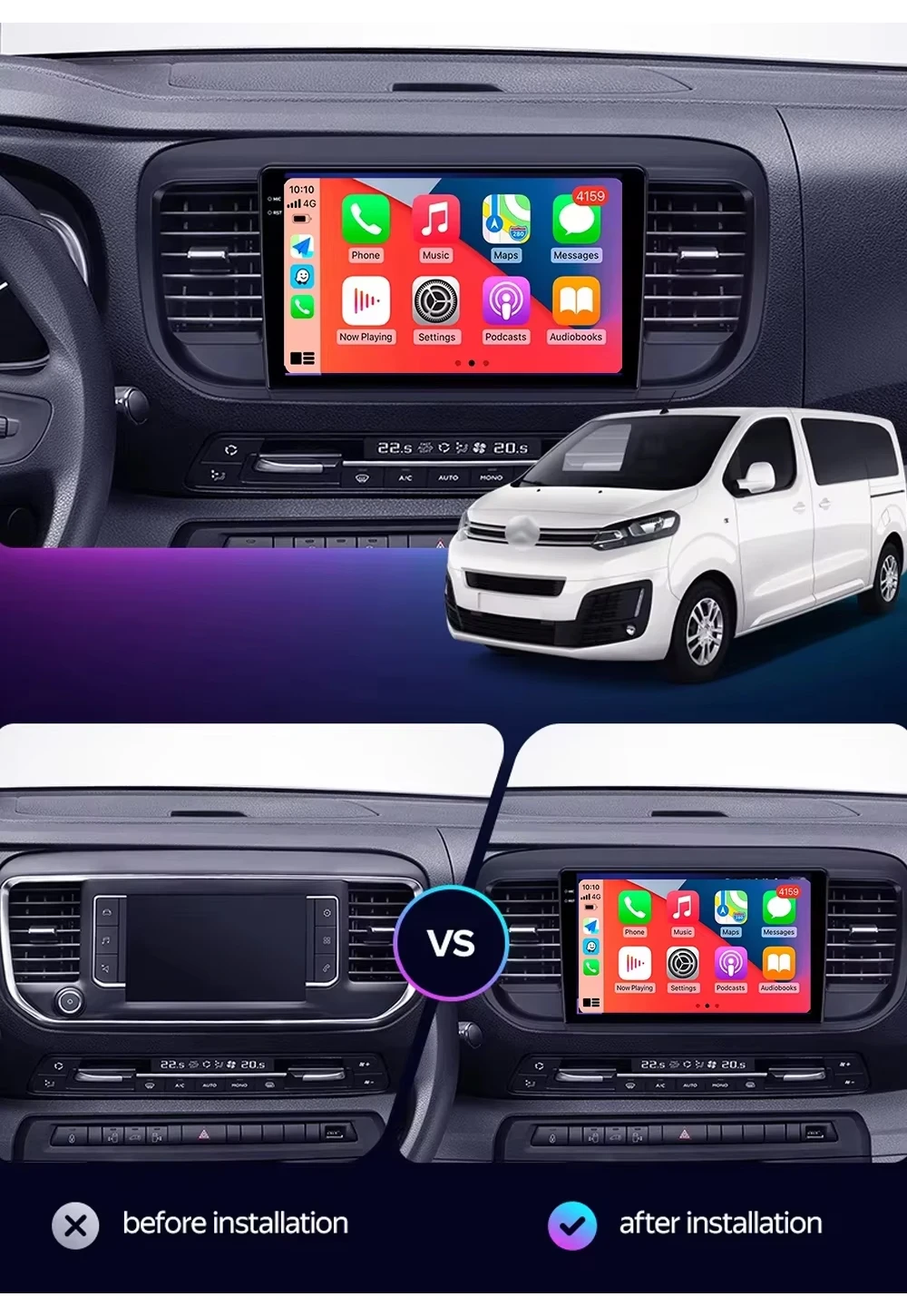 Android 16 Carplay For Citroen Jumpy III 3 SpaceTourer 1 For Peugeot Expert 3 2014 2017 2018 - 2021 Car Radio Multimedia Player