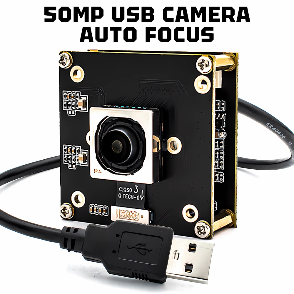 Autofocus USB Camera Module 50MP IMX766 CMOS 3840*2160 60FPS Industrial MINI Metal Box Plug Play For Live Video Teaching Meeting