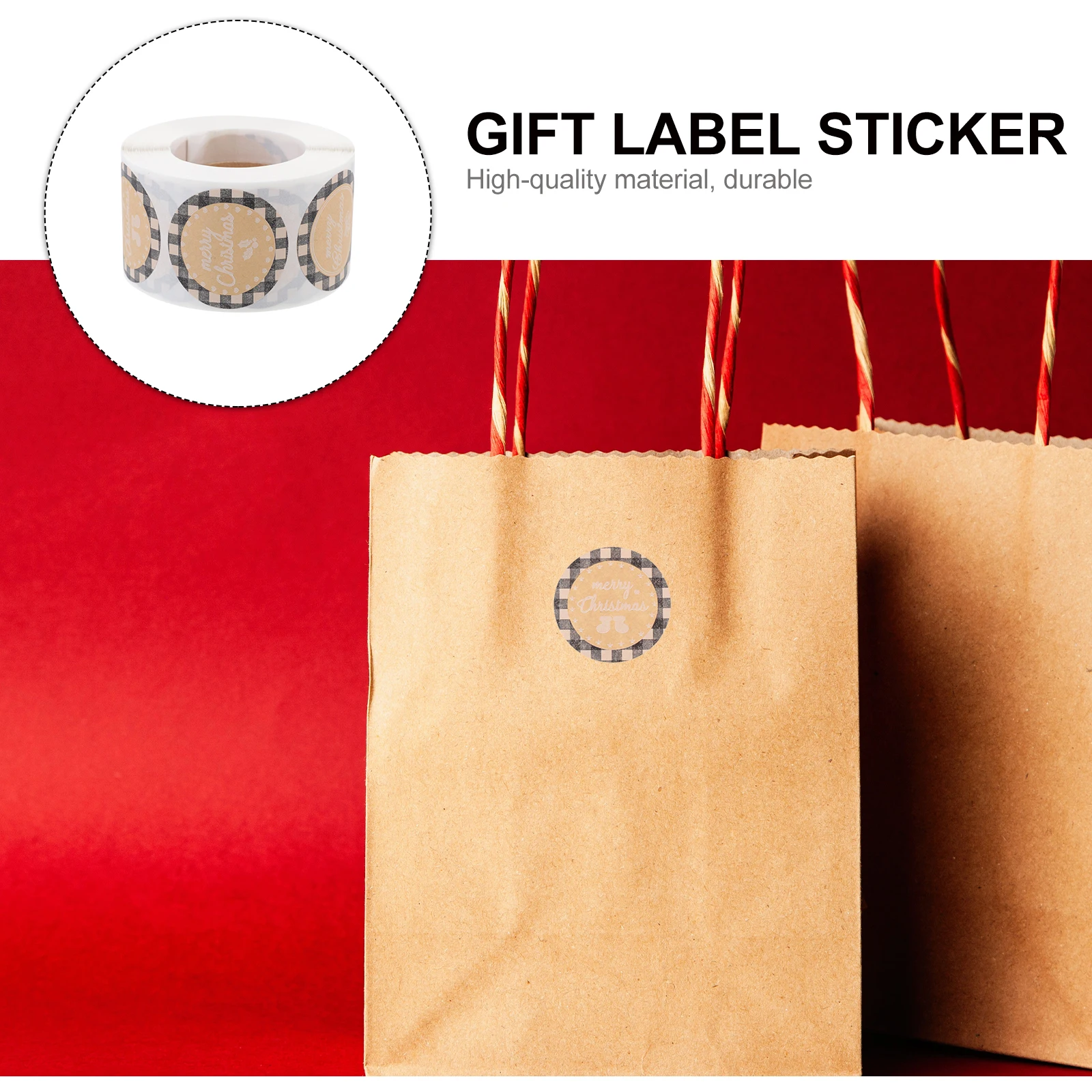 

Holiday Label Stickers Decorating Christmas Self-adhesive Present Round Writable