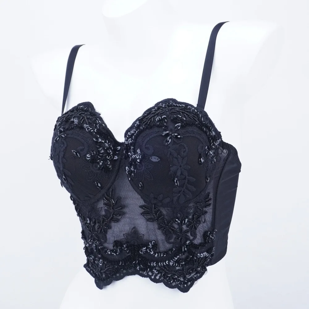 

Nightclub Sexy Lace Studded Brassiere Outdoor Travel Photography Vest Lining Chest Pad Thin Trendy Women Tube Top in Stock