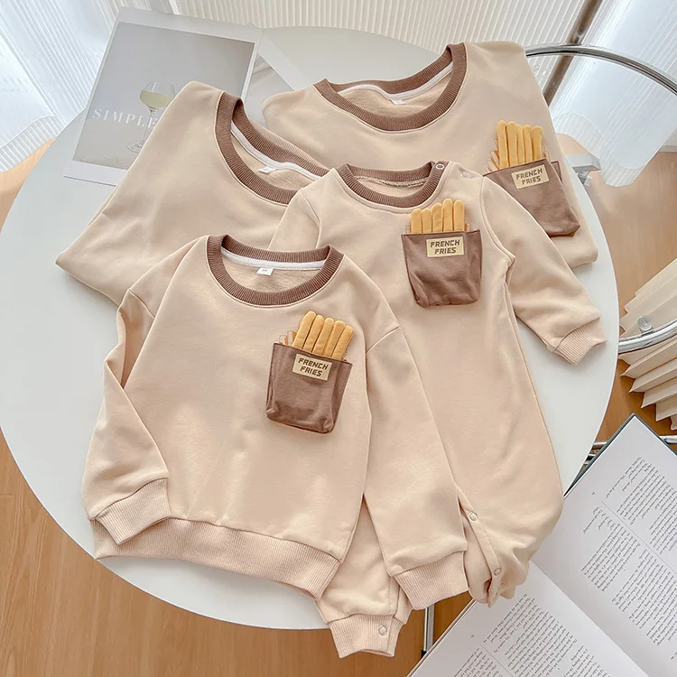 Dad Mom And Baby Same Clothes For The Whole Family Matching Sweatshirt Father Mom And Daughter Son Couple Look Autumn Winter Top