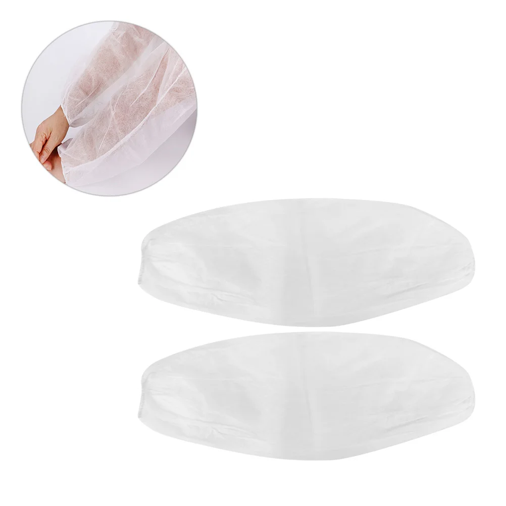 100pcs Disposable Arm Sleeves Dust Proof Oilproof Cleaning Breathable Protective Covers Kitchen Helper Nonwoven Fabric Adult