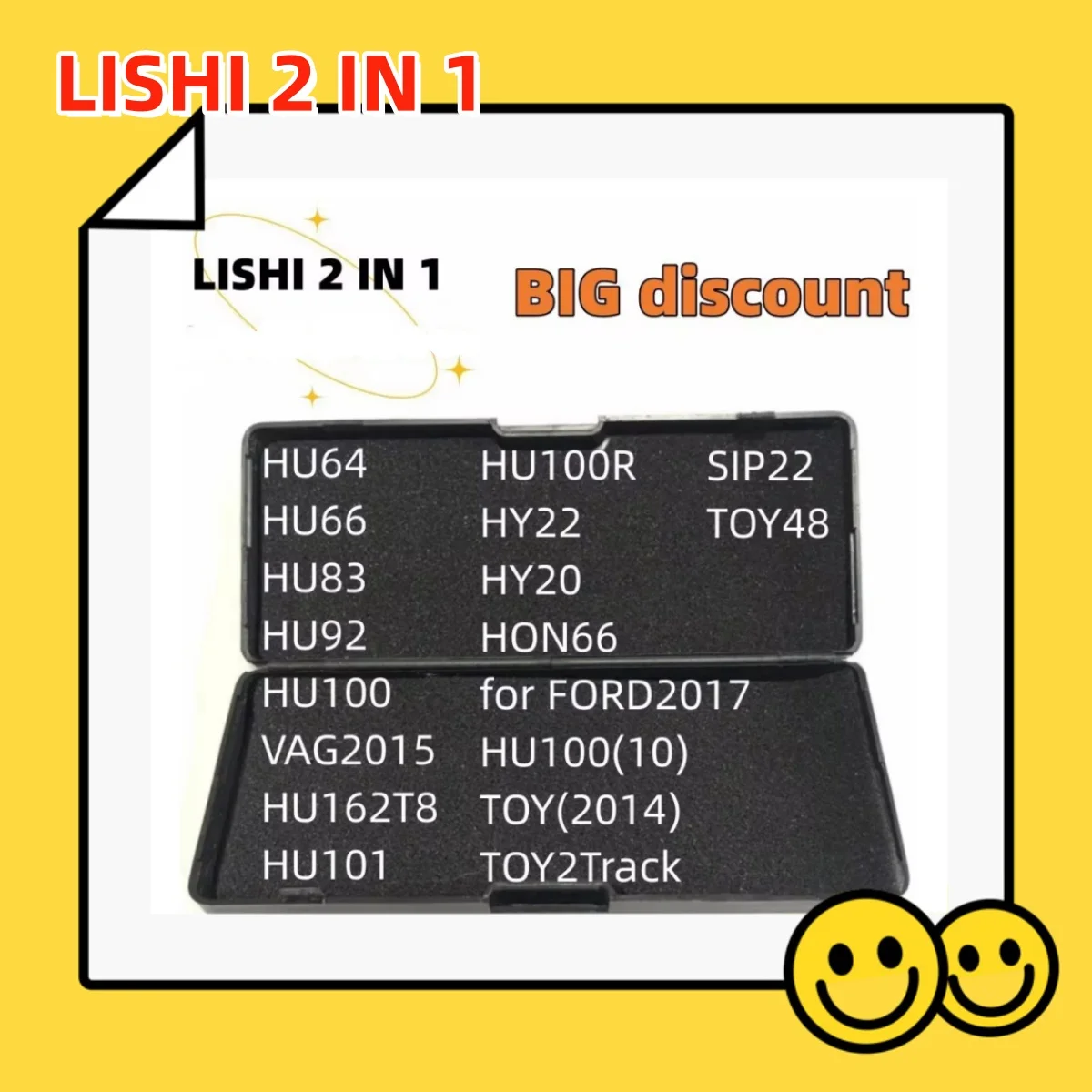 

Lishi 2 в 1, игрушка-слесарница HU64, HU66, HU83, HU92, HU100, VAG2015, HU101, HU100R, HY20, HY22, SIP22, TOY2Track (2014), TOY48, HON66