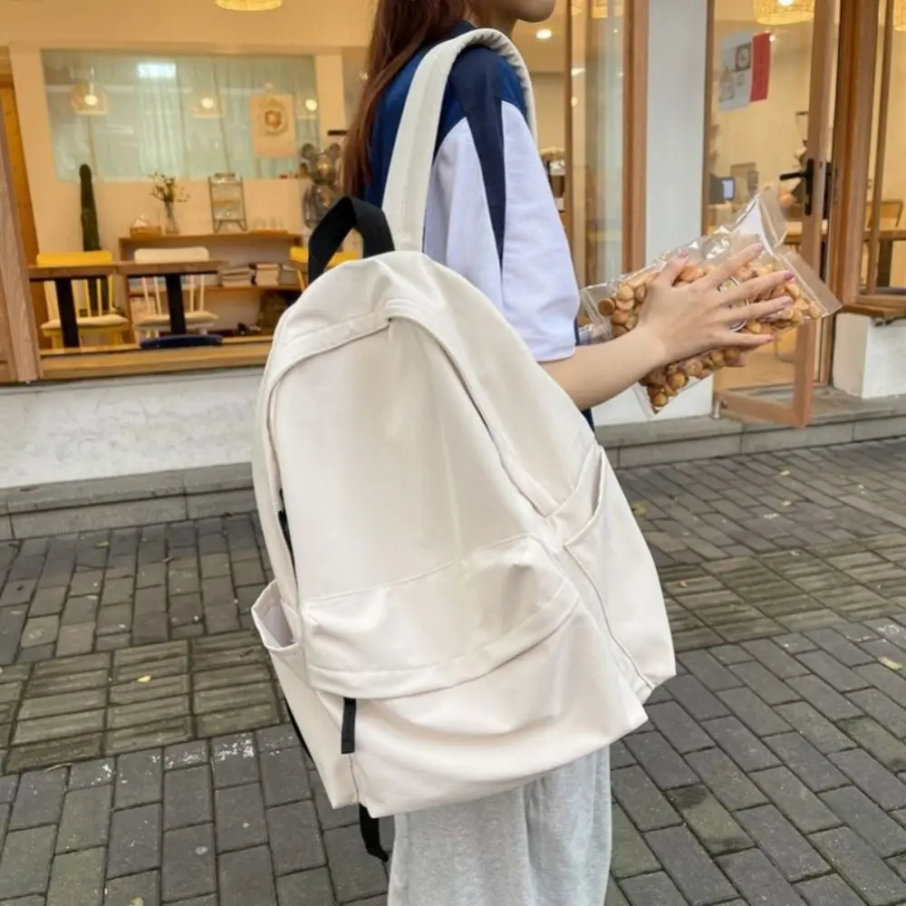 Sac à dos polyvalent en nylon de haute qualité, grande capacité, noir, gris, blanc, rouge, sac pour ordinateur, lavable, imperméable, sac de voyage unisexe