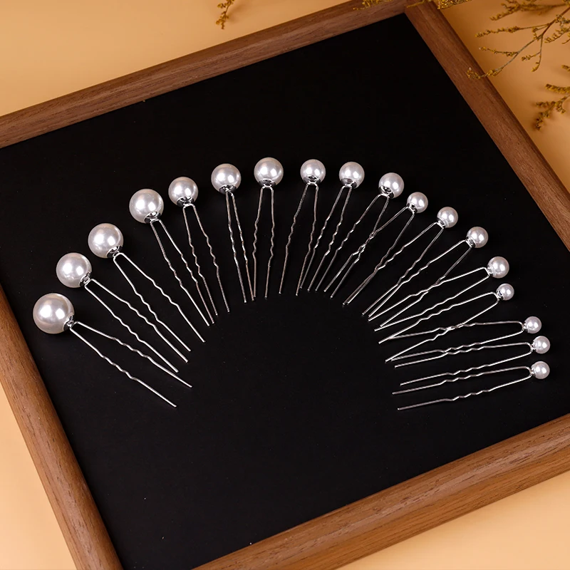 

Fashion Elegant Simulated Pearl Hair Sticks for Women Simple Metal U-Shaped Hair Stick Hair Clip Styling Tools Hair Accessories