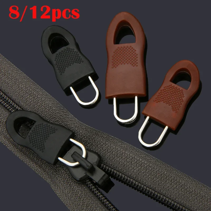 8/12set replacement zipper puller for clothing zip fixer for travel bag suitcase backpack zipper pull fixer for tent