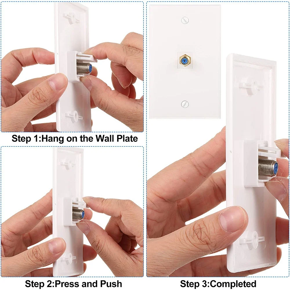 AY14 -Coax Keystone Jack Insert,F-Type RG6 Cable Extender Female To Female For Wall Plate And Patch Panel