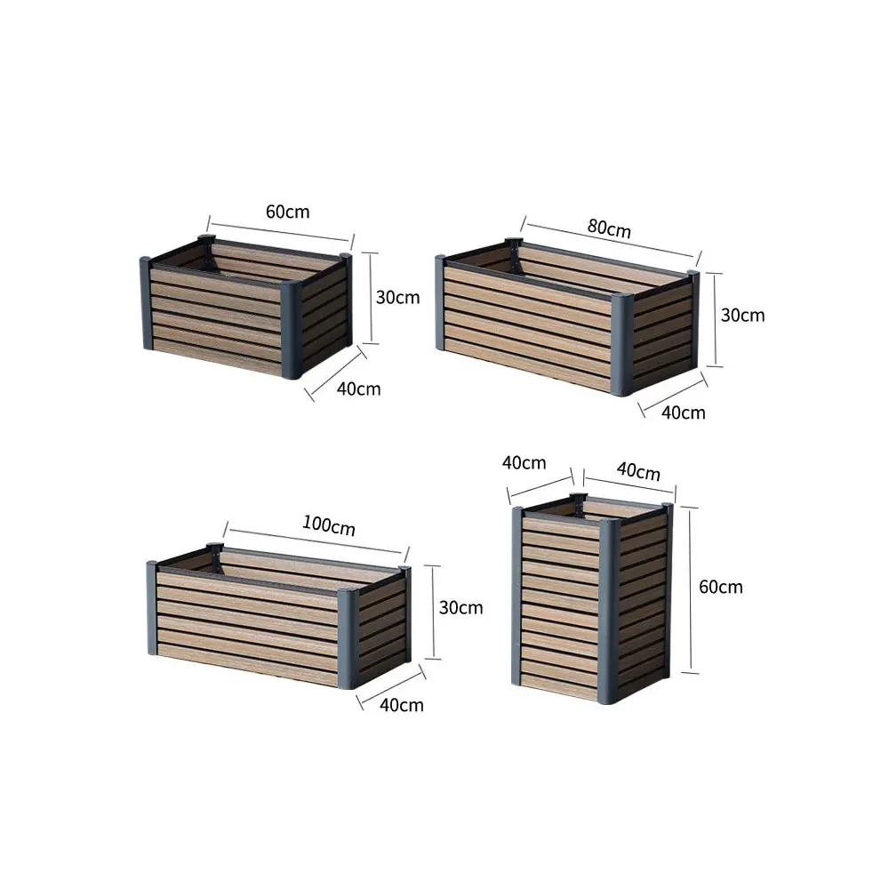 Modern WPC Rectangular Flower Pot Custom Color Size Logo Eco Friendly Durable Outdoor Garden Landscape Decoration Planter