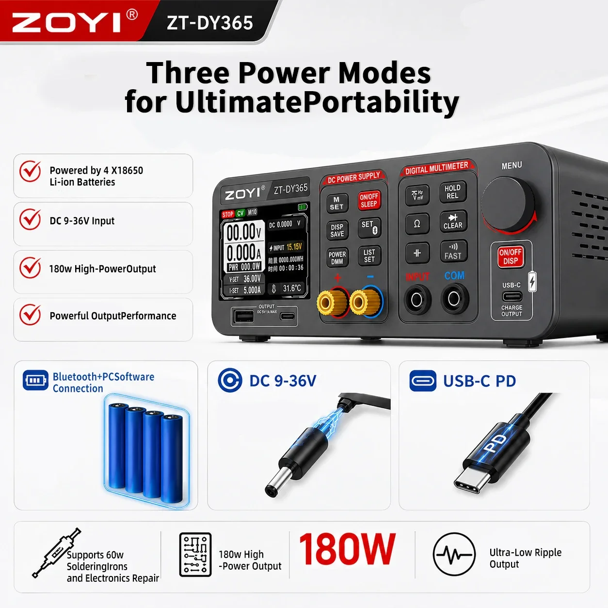 ZOYI DY365 Fuente de Alimentac - Pc Power Supply reseña y precio