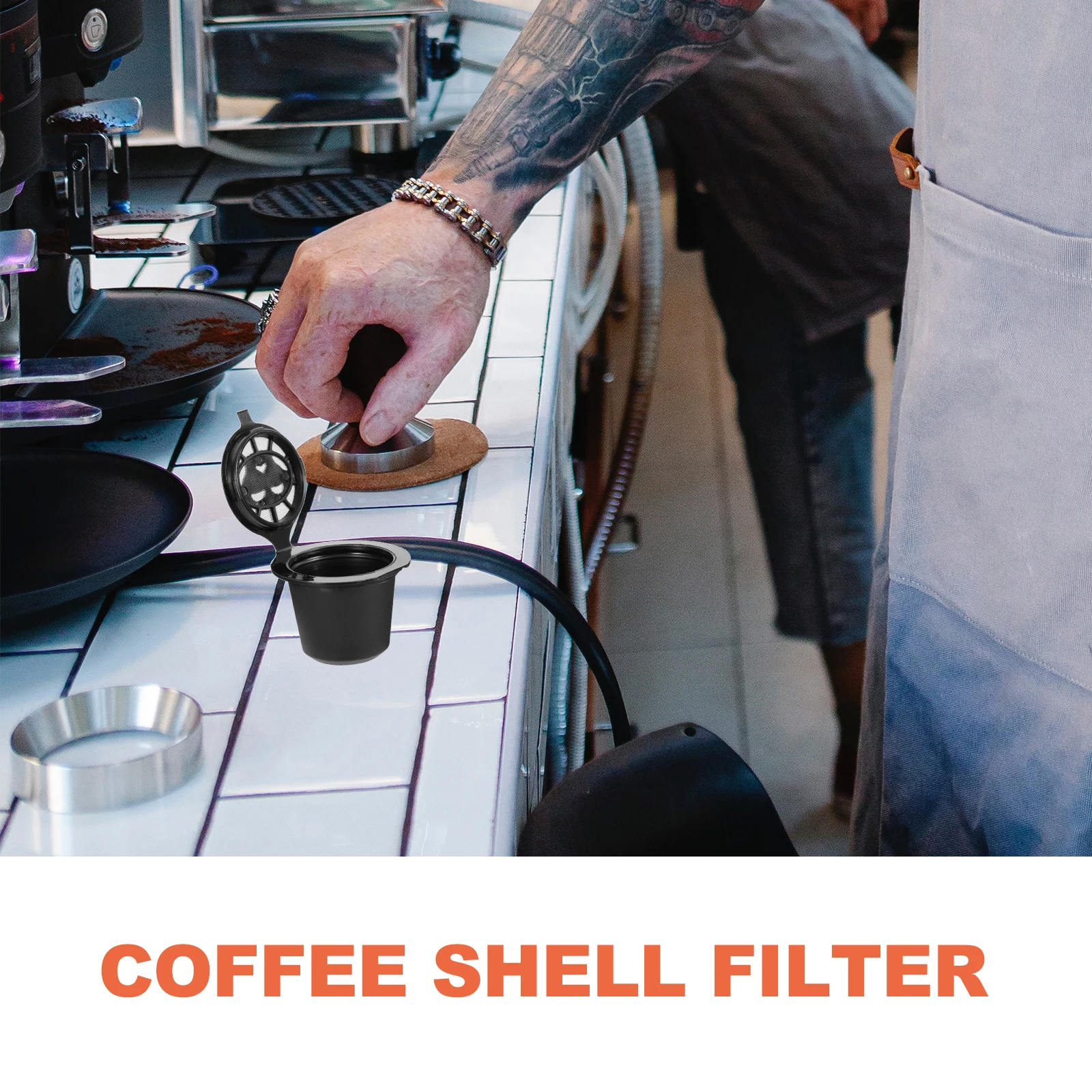 

1 Set Filter Cup Stainless Steel Reusable Washable Household Office Portable Precision Coffee Equipment Supplies Filter