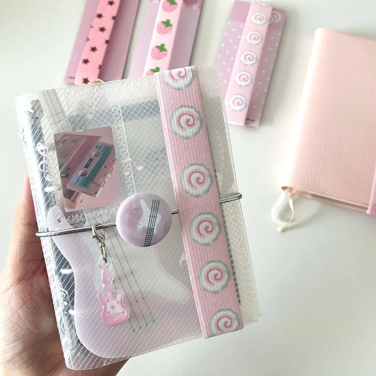 WAKAWAKA Cute Star Decoration Elastic Strap for A7 M5 Planner Notebook INS Style Storage Accessory Kawaii Straps for Scrapbookin