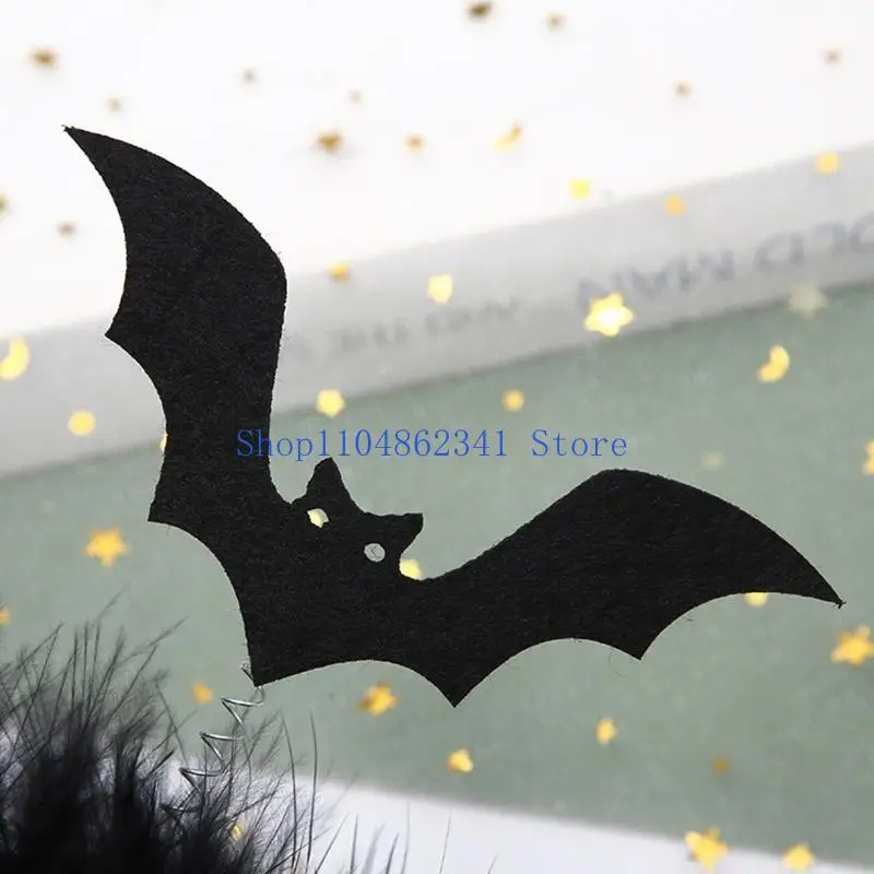 5asd 블랙 할로윈 박쥐 머리띠 박쥐 머리 후프 의상 액세서리 할로윈을위한 소품