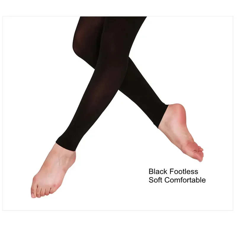 Adult Soft Elastic Collant Women Ballet Footless Daily Tights W Waistband Cotton Gusset Dance Tap Modern Socks