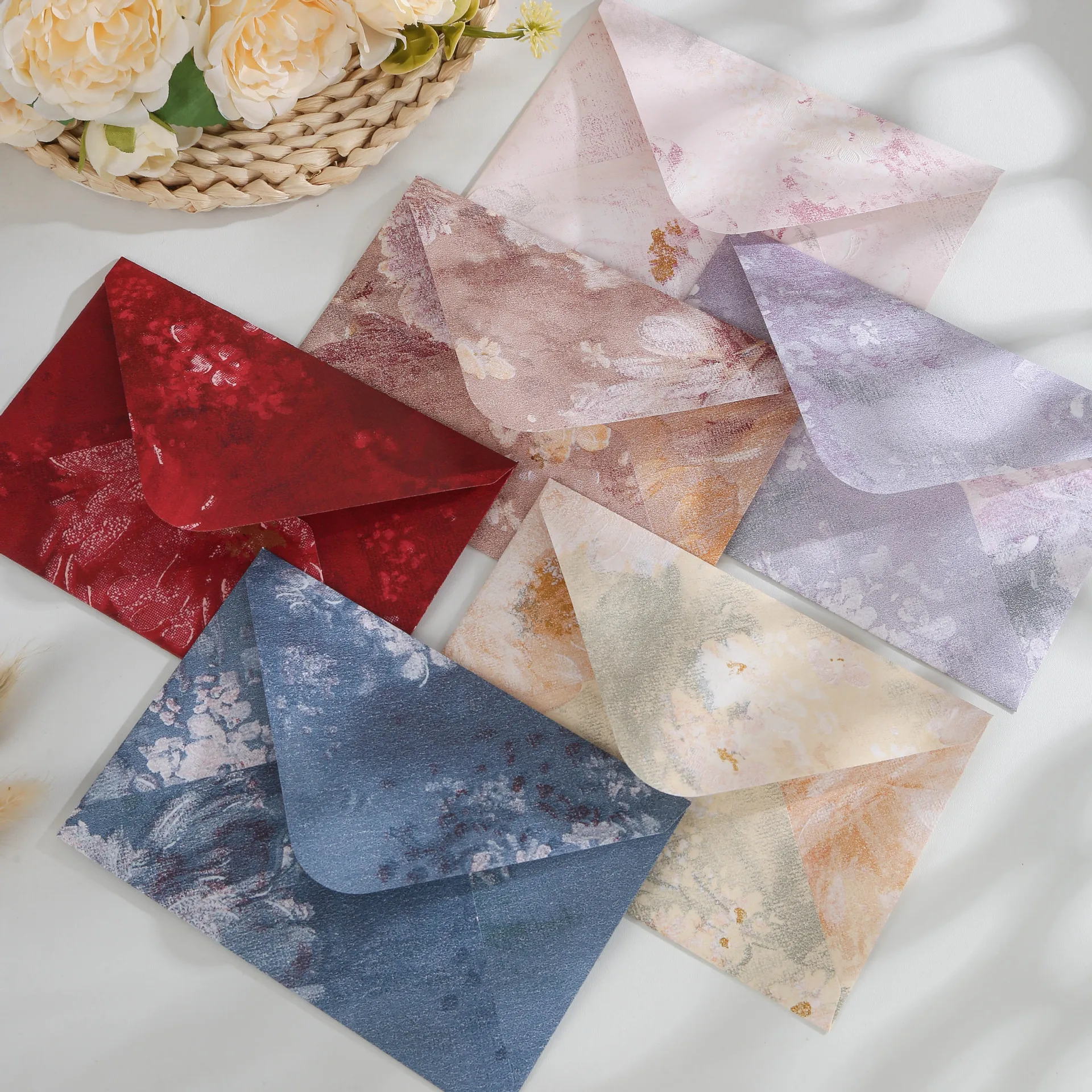 20Pcs Elegant Vintage Spring Dream Envelopes, Chinese Retro Style Envelopes for Wedding Invitations and Holiday Greeting Cards