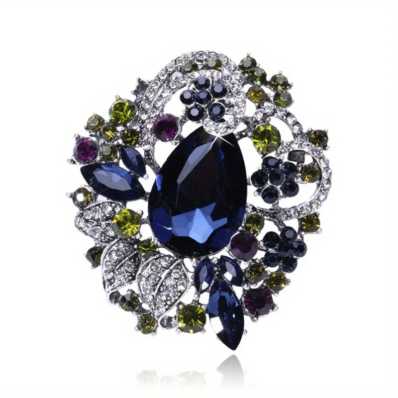 Luxury Women Men Bohemian Style Fashion Elegant Crystal Brooches Pins Vintage Classic Banquet Party Jewelry Shiny Brooch Pin