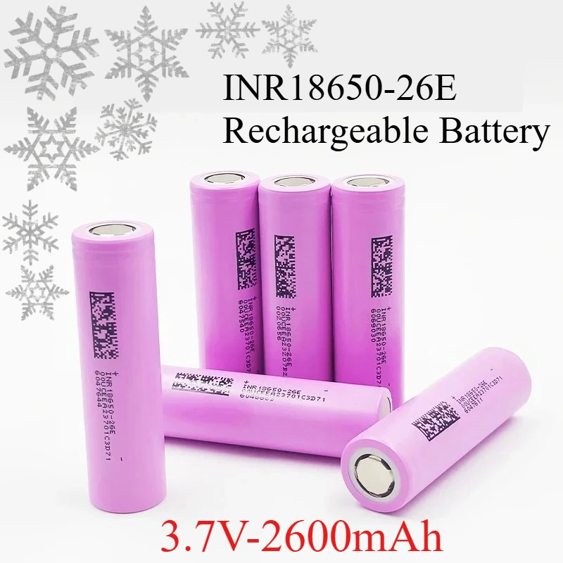 

100% Brand new INR 18650-26E 3.7 V Battery 2600mah High Discharge Power Lithium batteries for Toys Power Tools Flashlight ️
