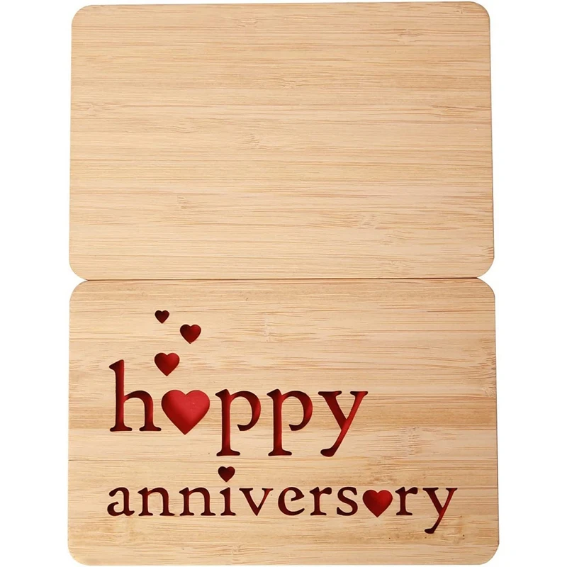 Happy Anniversary Card For Husband,Handmade With Bamboo Cards,Valentines Day Card For Girlfriend,Greeting Card