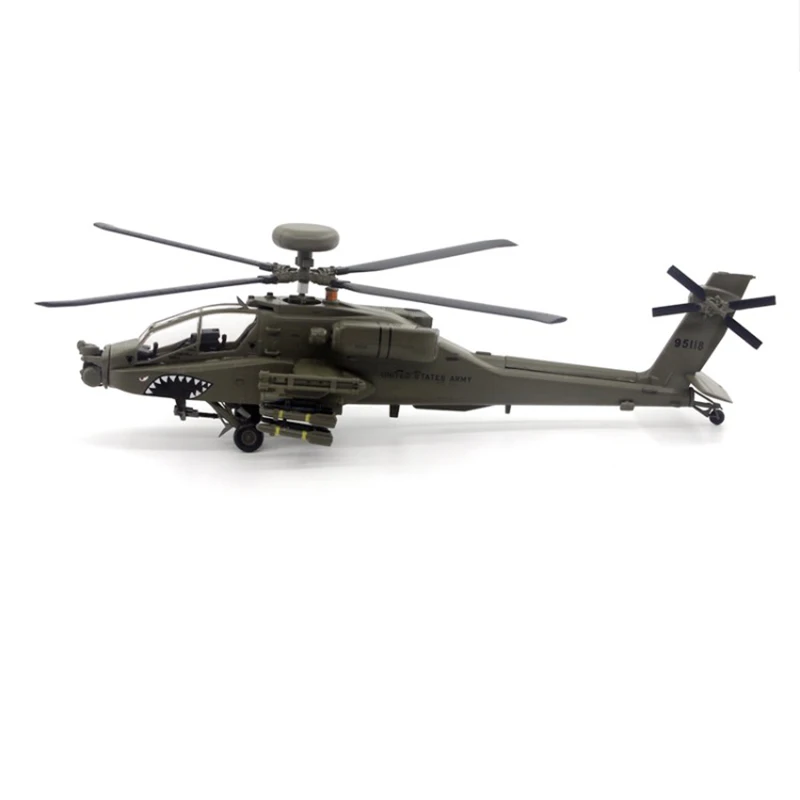 

US Army AH-64D Apache Helicopter Military Combat Model 1:72 Scale Toy Gift Collection Simulation Display Decoration