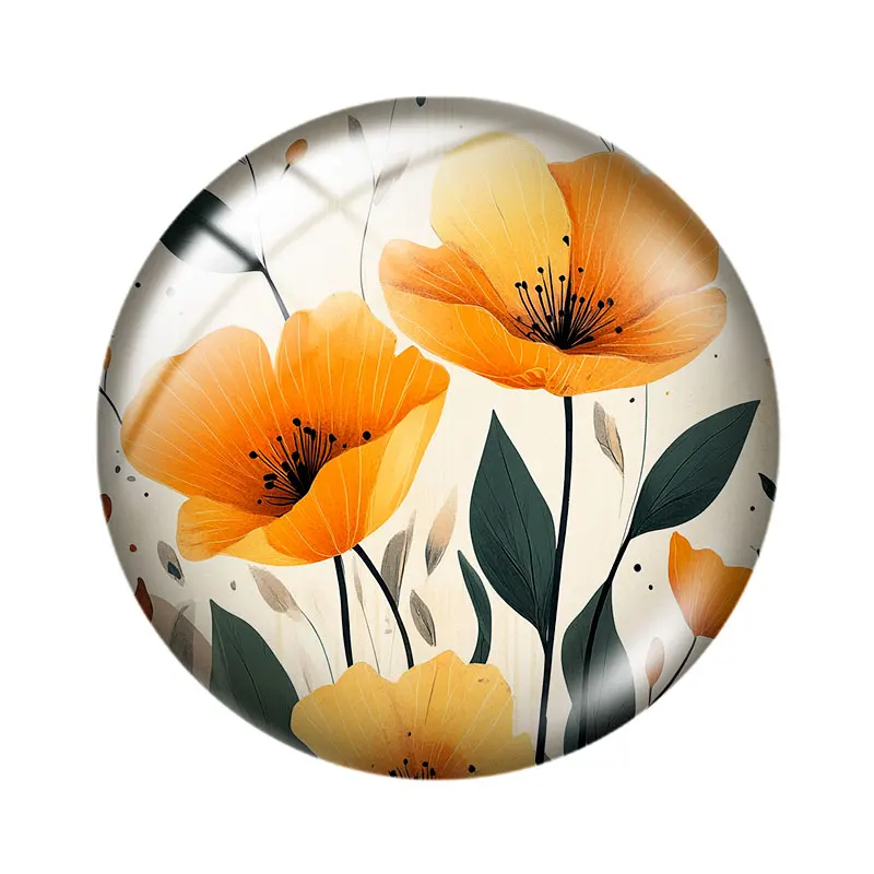 Flower arrangement pattern  12/18/20/25mm glass cabochon  bracelet pendant rings for jewelry demo earrings back Making findings