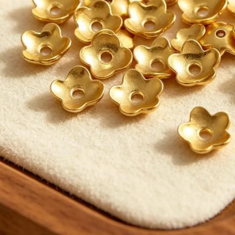 50Pcs Gold Bead Caps Metal Spacer Bead Covers Jewelry Making Findings For Bracelet Necklace DIY Craft