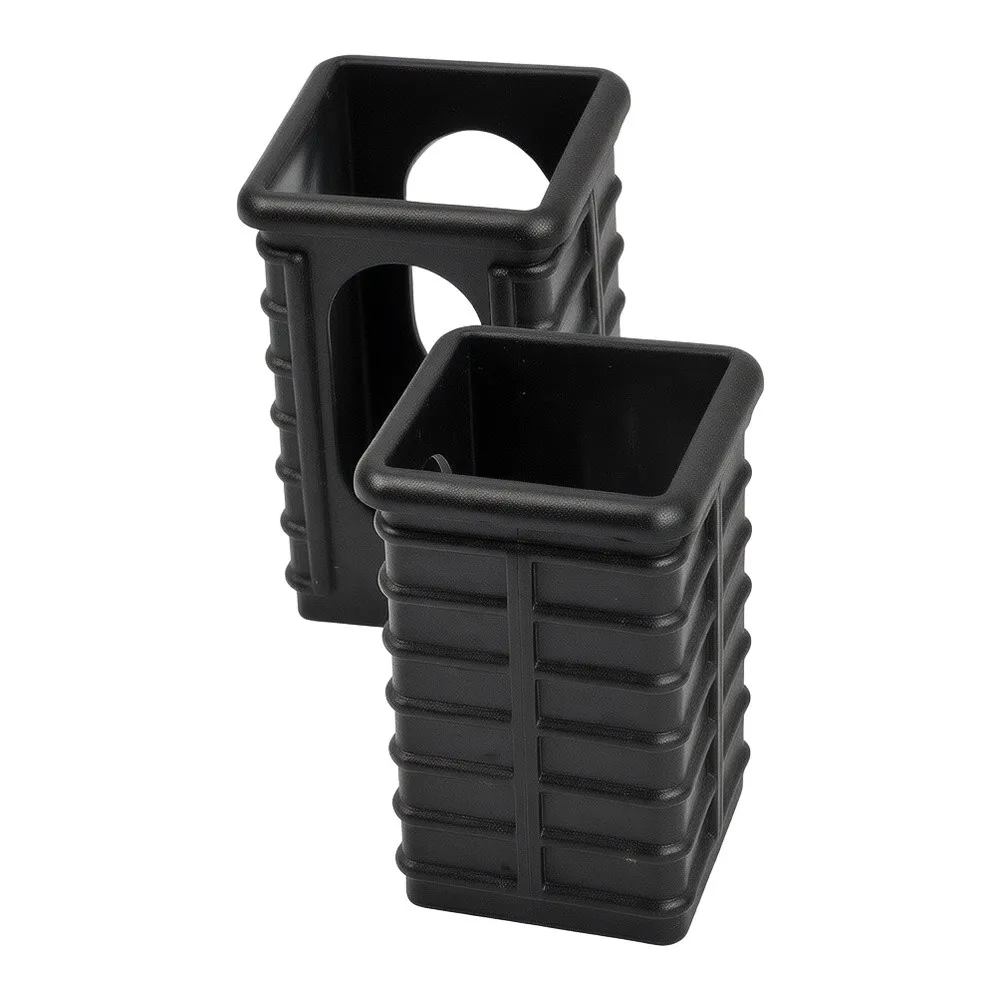 20pcs Black Square Tube Reducer Sleeve 50x50 To 40x40mm Adapter For Gym Rack Bushing Insert Fitness Equipment Frame Connector