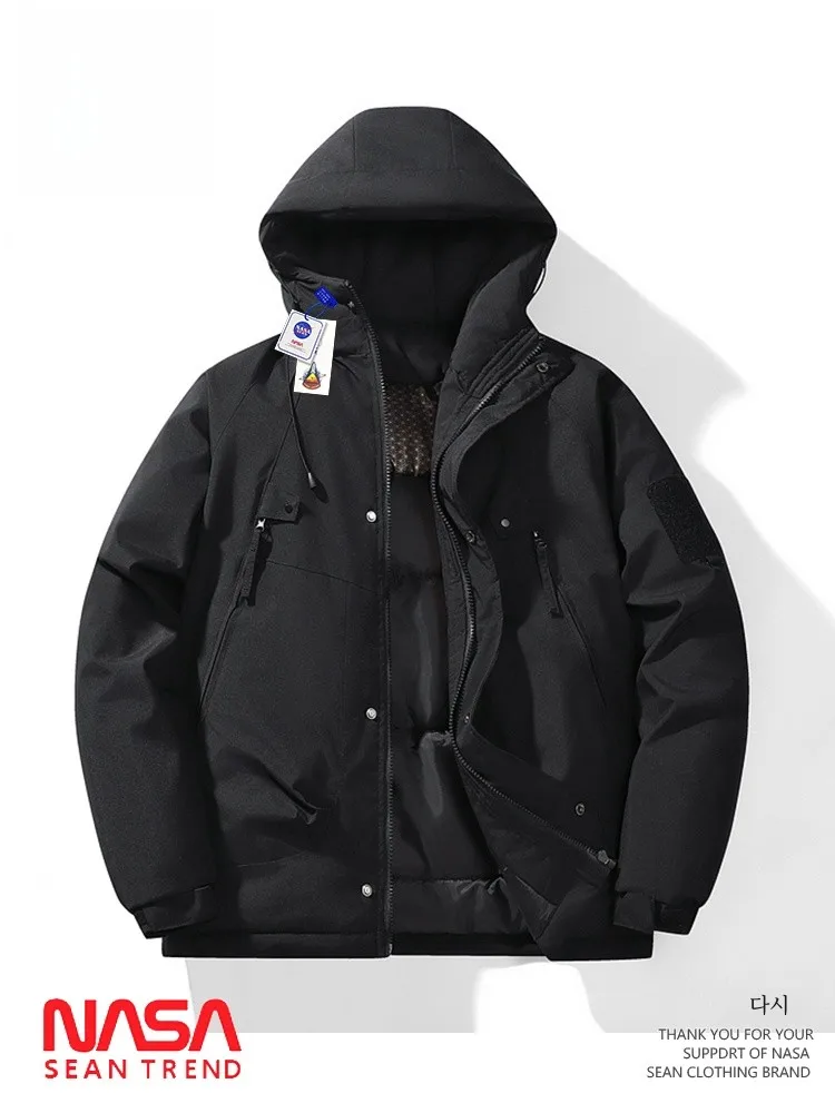 Graphene Thermal down Jacket Men's Winter Thickened Hooded Cotton Clothes Functional Fleece Outerwear Youth Trendy Sle