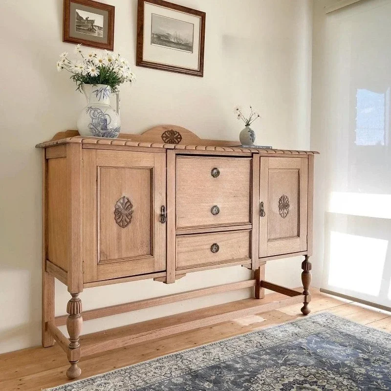 

JJ American Retro Solid Wood Dining Side Cabinet, Home Dining Room Storage Cabinet, Simple Living Room Storage Cabinet