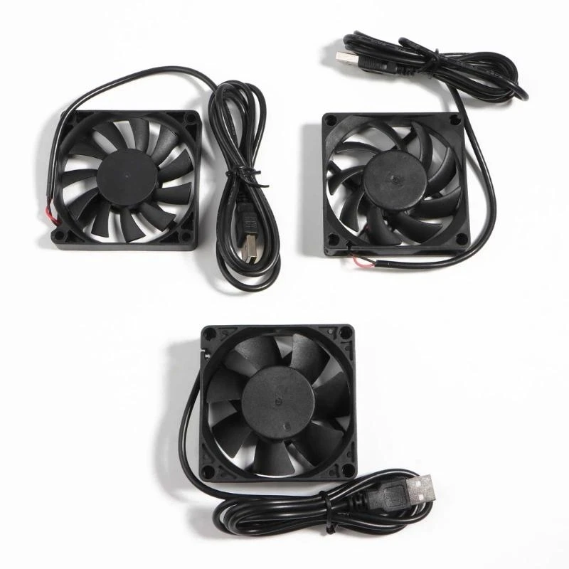 B95C 1Pack 70mm DC5V USB Brushless Cooling Fan Double Ball Bearing Fan 7025 7015 7010