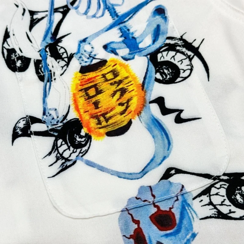 WACKO MARIA Hawaii Graffiti High Quality Summer Shirt Fashion Brand Mens Womens Casual Holiday Short Sleeve Shirt Tops