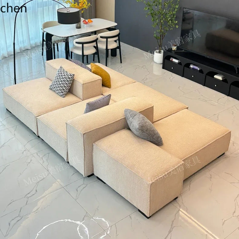 ZML Minimalist Fabric Sofa Back-to-Back Combination Reception Area Large Flat Floor Living Room Villa
