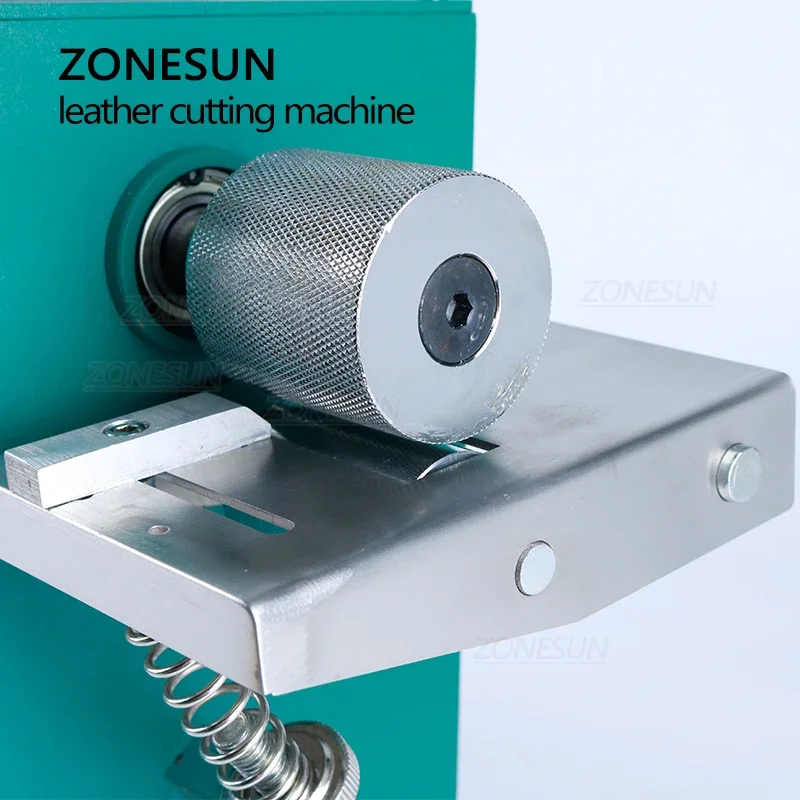 ZONESUN V04 Double Head Leather Machine Belt Cutter Strap Cutting Machine Edge Folding Laminating Machine Leathercraft  Slicer