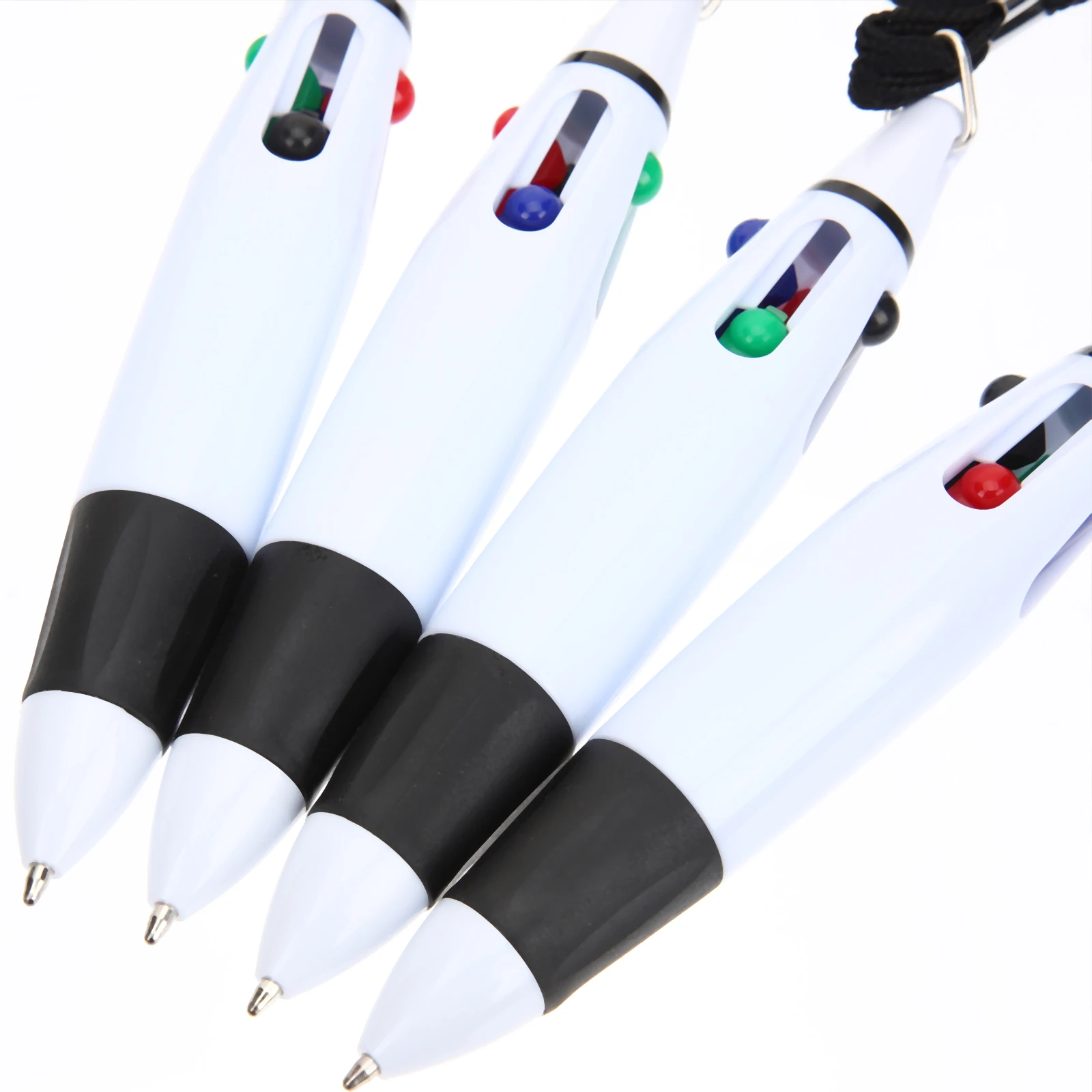 

10pcs Multicolor Retractable Ballpoint Pens 4-In-1 Office School Supplies Neck Strap For Teachers Students Nurses Kids Party