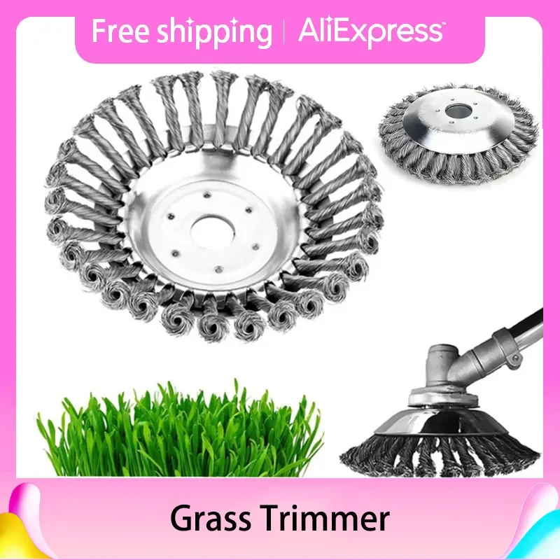 

6/8inch Wire Brush Trimmer Head Steel Universal Grass Trimmer Blade Head With Lawnmower Blade Adapter Garden Tool Accessories